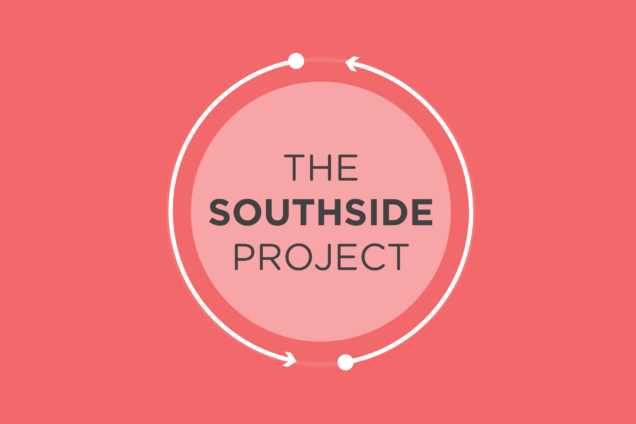 A light pink circle on a dark pink background. Inside the light pink circle is black text that reads: 