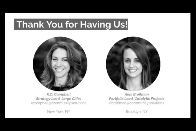 A black and white image of a powerpoint slide introducing the speaker, KO Campbell.