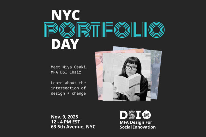 Black background with black and white image of person reading