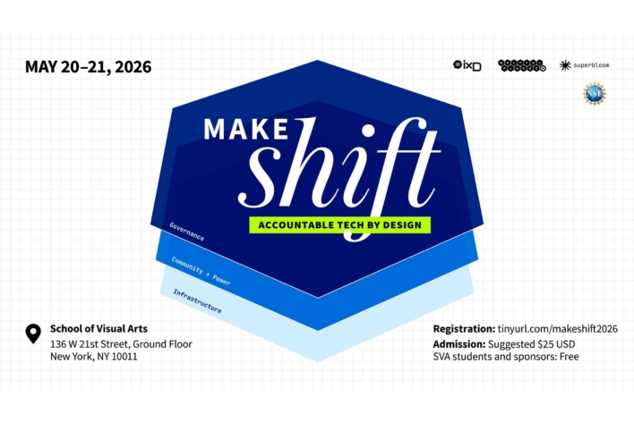 Makeshift: Accountable Tech by Design on blue shapes May 20-21, 2026